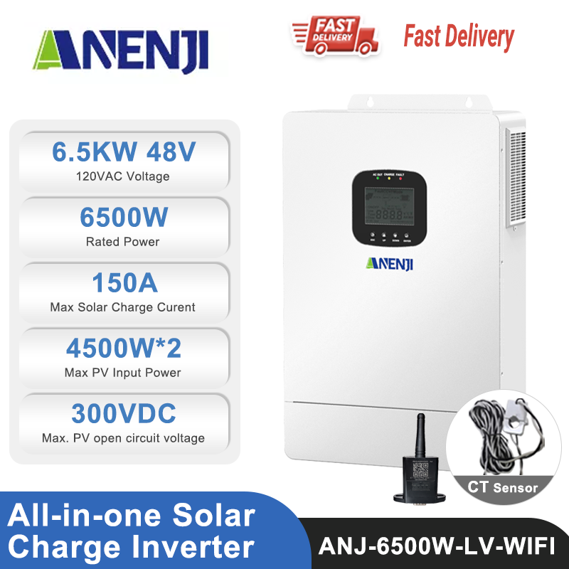 Mppt Charge Controller - ANENJI 6.5KW Inversor Solar híbrido 48V