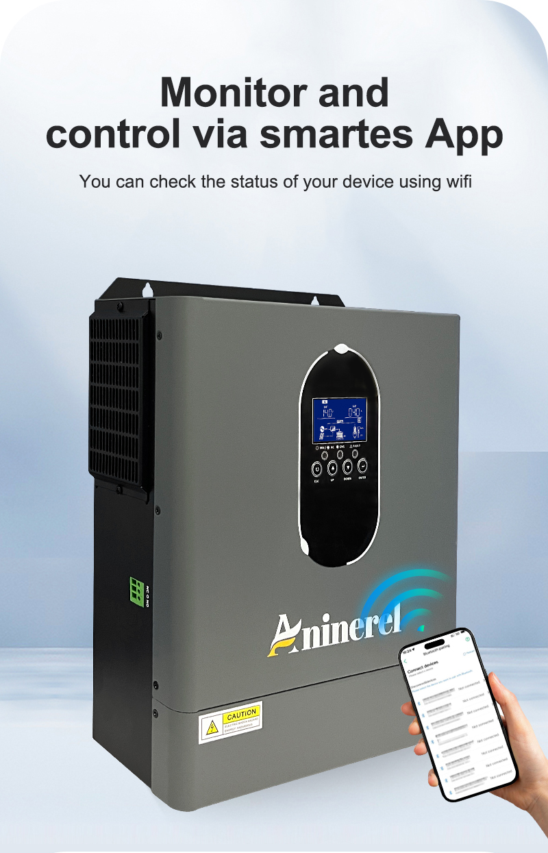 Inversor solar híbrido Aninere - Mppt Charge Controller reseña y precio